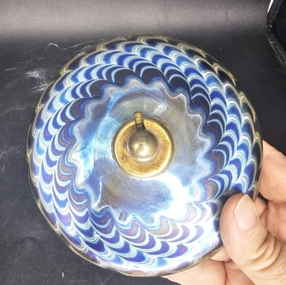 Vintage Feller pulled feather iridescent perfume bottle,‎ no atomizer - Picture 6 of 7